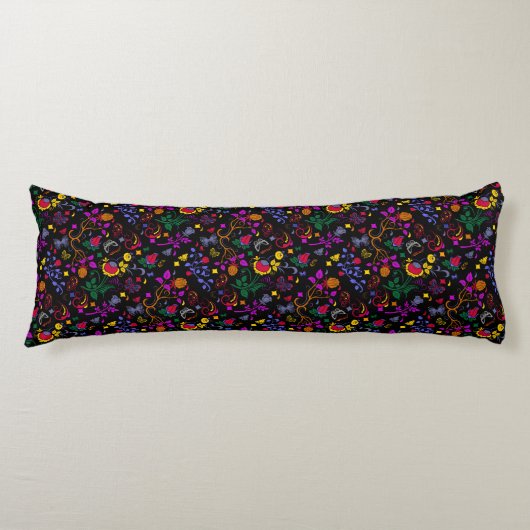 Coussins Longs Joli motif floral coloré (Devant)