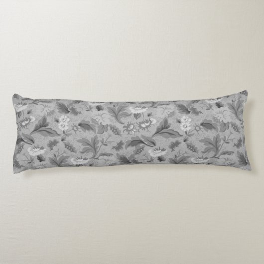 Coussins Longs Joli motif floral gris (Dos)