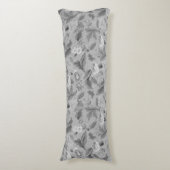 Coussins Longs Joli motif floral gris (Devant (Vertical))