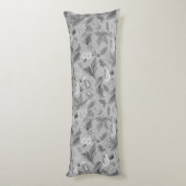 Coussins Longs Joli motif floral gris (Dos (Vertical))