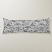 Coussins Longs Joli motif floral gris (Devant)