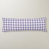 Coussins Longs Joli motif gingham indigo (Dos)