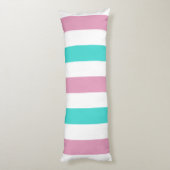 Coussins Longs Joli Motif rose et turquoise rayé et dit (Dos (Vertical))