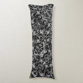 Coussins Longs Joli noir dalmate fleurs design arrière - plan (Devant (Vertical))