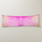 Coussins Longs Joli rose arc-en-ciel Parties scintillant gouttes (Dos)