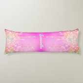 Coussins Longs Joli rose arc-en-ciel Parties scintillant gouttes (Devant)