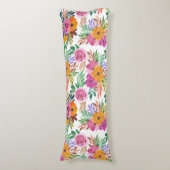 Coussins Longs Joli Rose Jaune Fleurs Florales Lit (Devant (Vertical))