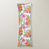 Coussins Longs Joli Rose Jaune Fleurs Florales Lit (Dos (Vertical))