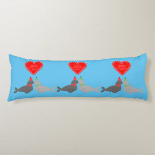 Coussins Longs Joli Seals de baiser de Noël