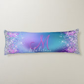 Coussins Longs Joli turquoise violet faux parties scintillant mon (Dos)