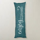 Coussins Longs Jolie citation bleue pailletée 'Profitez des petit (Dos (Vertical))