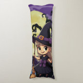 Coussins Longs Jolie sorcière d'Halloween d'anime (Devant (Vertical))