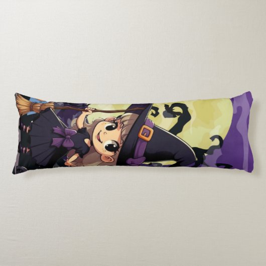 Coussins Longs Jolie sorcière d'Halloween d'anime (Devant)
