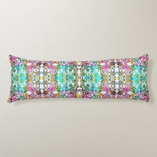 Coussins Longs Jolies fleurs blanches colorées