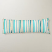 Coussins Longs Jolies rayures aqua blanc (Dos)