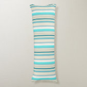 Coussins Longs Jolies rayures aqua blanc (Devant (Vertical))