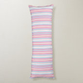 Coussins Longs Jolies rayures blanches roses (Dos (Vertical))