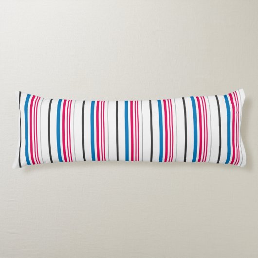 Coussins Longs Jolies rayures bleues blanches (Devant)