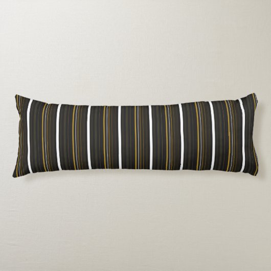 Coussins Longs Jolies rayures noires jaunes (Devant)