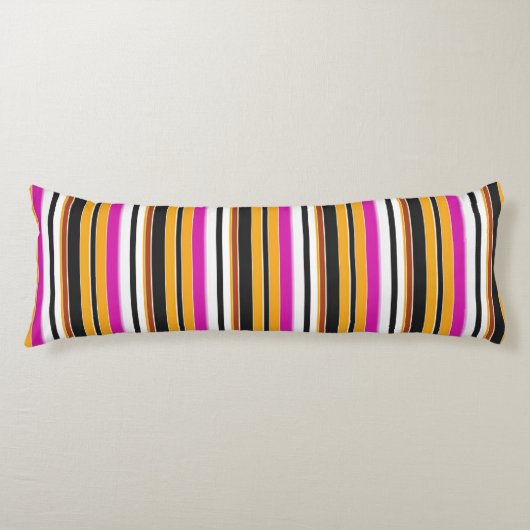 Coussins Longs Jolies rayures noires orange (Devant)