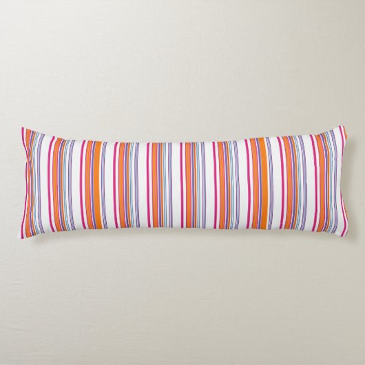 Coussins Longs Jolies rayures rose orange (Devant)