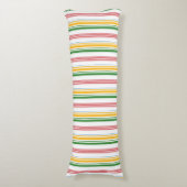 Coussins Longs Jolies rayures vert jaune (Devant (Vertical))
