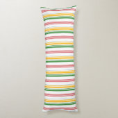 Coussins Longs Jolies rayures vert jaune (Dos (Vertical))
