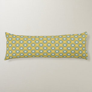 COUSSINS LONGS JOLIMENT JAUNE ET BLEU MOTIFS FLORAUX