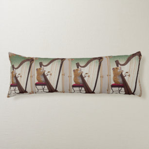 Coussins Longs Joueur de Harpe Hamster – Illustration Musicale Él