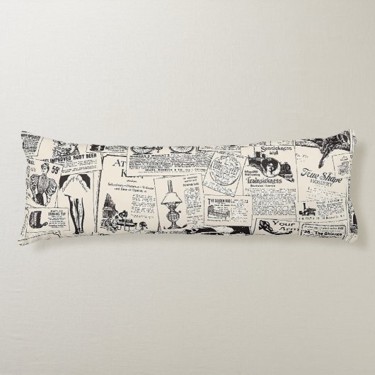 Coussins Longs Journal vintage (Devant)