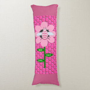 Coussins Longs Joyeuse Bee Day Girl rose Anniversaire Bumblebee