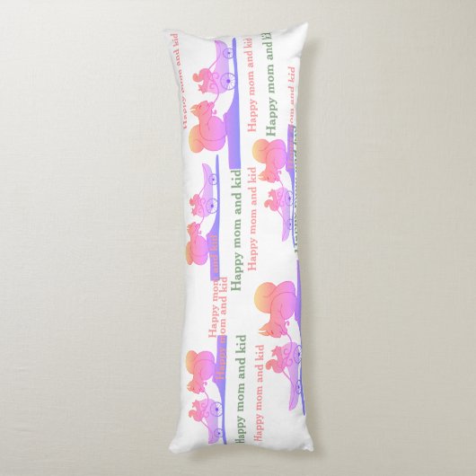 Coussins Longs Joyeuse maman et gosse (Dos (Vertical))