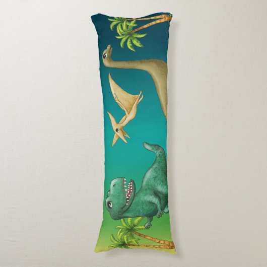 Coussins Longs Joyeux amis Dinosaur (Devant (Vertical))