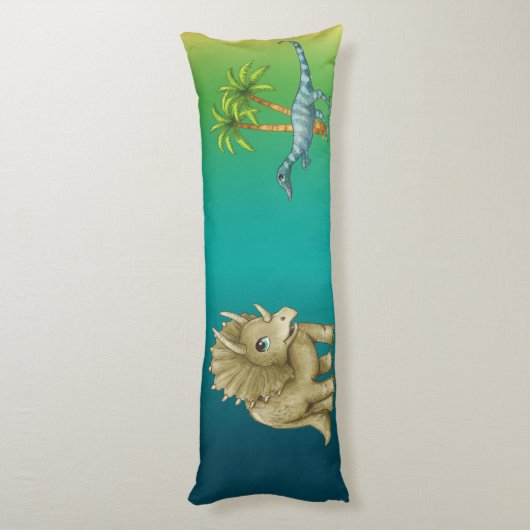 Coussins Longs Joyeux amis Dinosaur (Dos (Vertical))