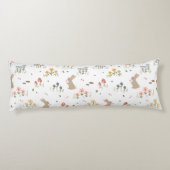 Coussins Longs Joyeux Bunny de Pâques Fleurs sauvages mignonette  (Dos)
