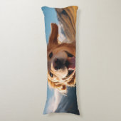 Coussins Longs Joyeux Golden Retriever en cours (Devant (Vertical))