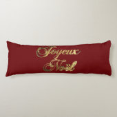 Coussins Longs Joyeux Noel Français Noël Rouge et or (Devant)