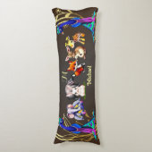 Coussins Longs Jungle Safari Peacock Elephant Hare Rhino Monogram (Devant (Vertical))