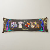 Coussins Longs Jungle Safari Peacock Elephant Hare Rhino Monogram (Devant)