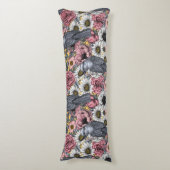 Coussins Longs Jus gris et fleurs (Devant (Vertical))