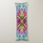 Coussins Longs Kaléidoscope Dewdrops : Art Floral Abstrait (Dos (Vertical))