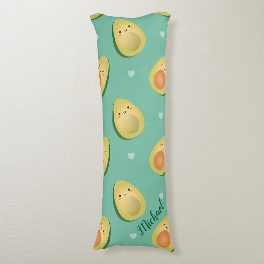 Coussins Longs Kawaii Avocados évitons le Motif drôle (Devant (Vertical))