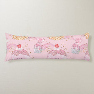 Coussins Longs Kawaii Gâteaux mignons aux cerises - Pastel Purple