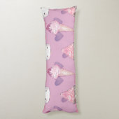 Coussins Longs Kawaii Marshmallow & Motif de crème glacée (Dos (Vertical))