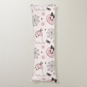 Coussins Longs Kawaii Motif d'Halloween rose avec Ghost, Citrouil