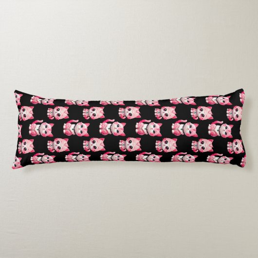 Coussins Longs Kawaii Rose Kitty Cats Design (Devant)
