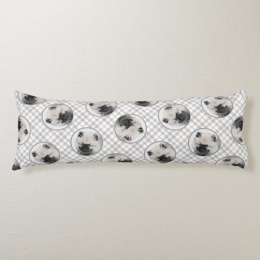 Coussins Longs Keeshond Dessin Kees Puppy Cute Original Chien Art (Devant)