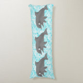 Coussins Longs Keiki Aquarelle Dauphin Vague Et Plaid Réversible (Devant (Vertical))