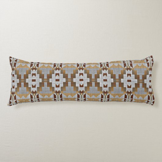 Coussins Longs Khaki Beige Taupe gris Brown foncé Art tribal (Devant)