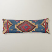 Coussins Longs Kilim tissé Couleur Royal Bleu Jaune (Dos)